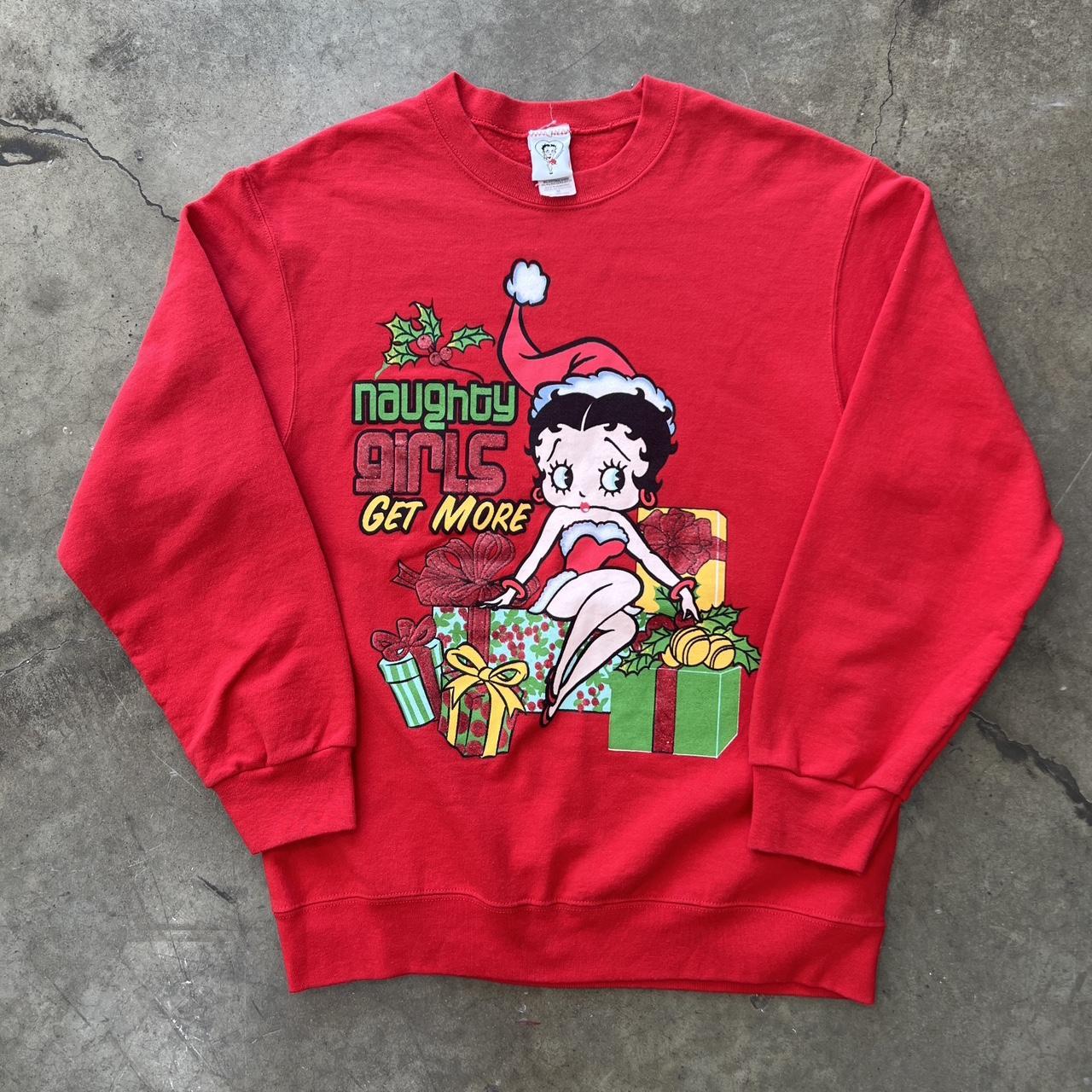 Betty Boo Naughty Girls Get More Christmas Crewneck