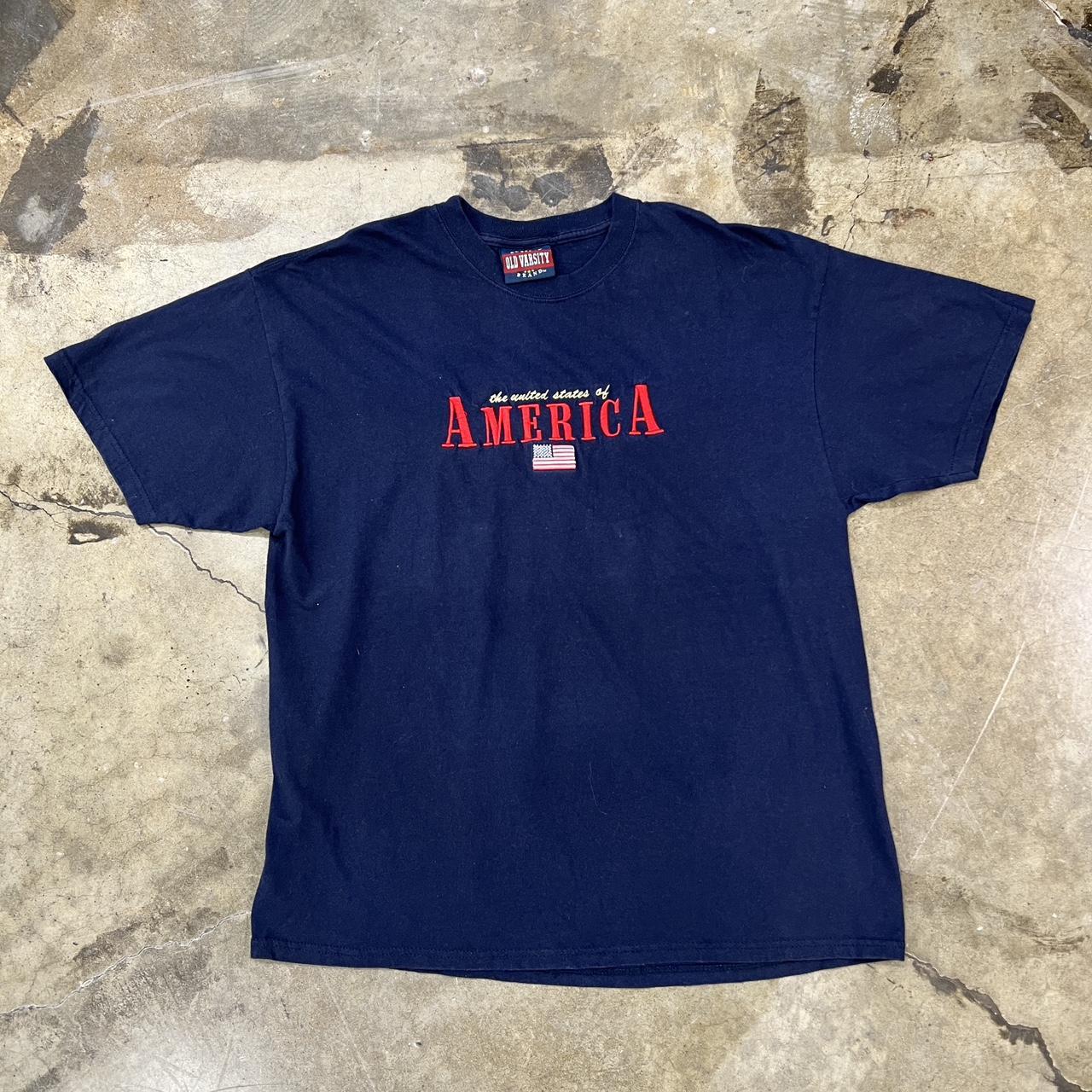 USA Embroidered Old Varsity Tee