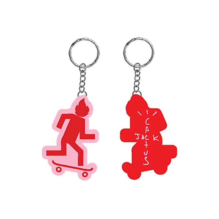 Cactus Jack Skate Keychain - Pink