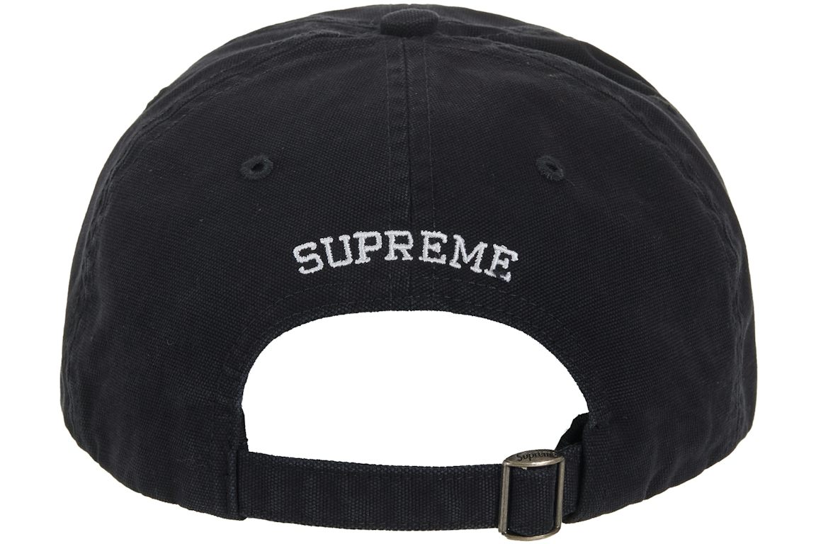 Brushed Washed Canvas S Logo Hat - Black