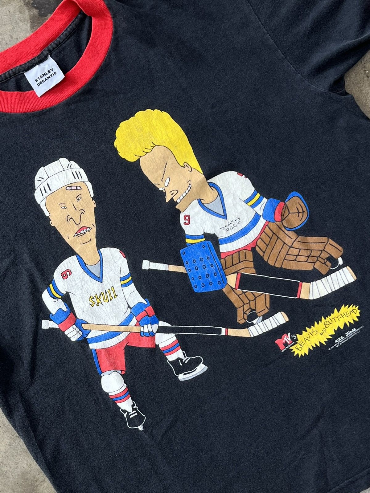 1997 MTV Beavis & Butthead Hockey Ringer Tee